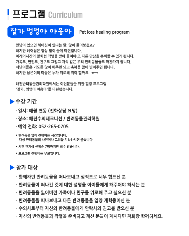 해전수의테크니션반려동물관리학원_이미지